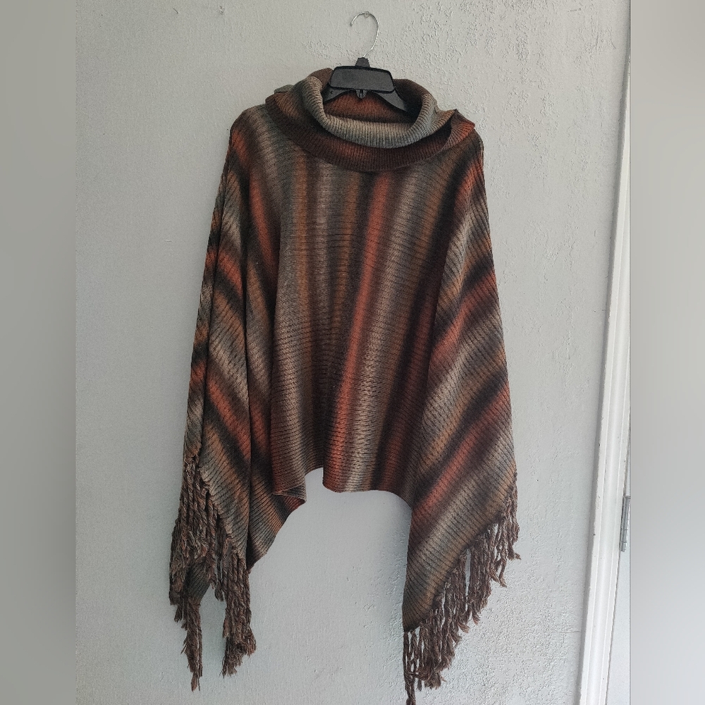 Multi Color Sweater Pancho